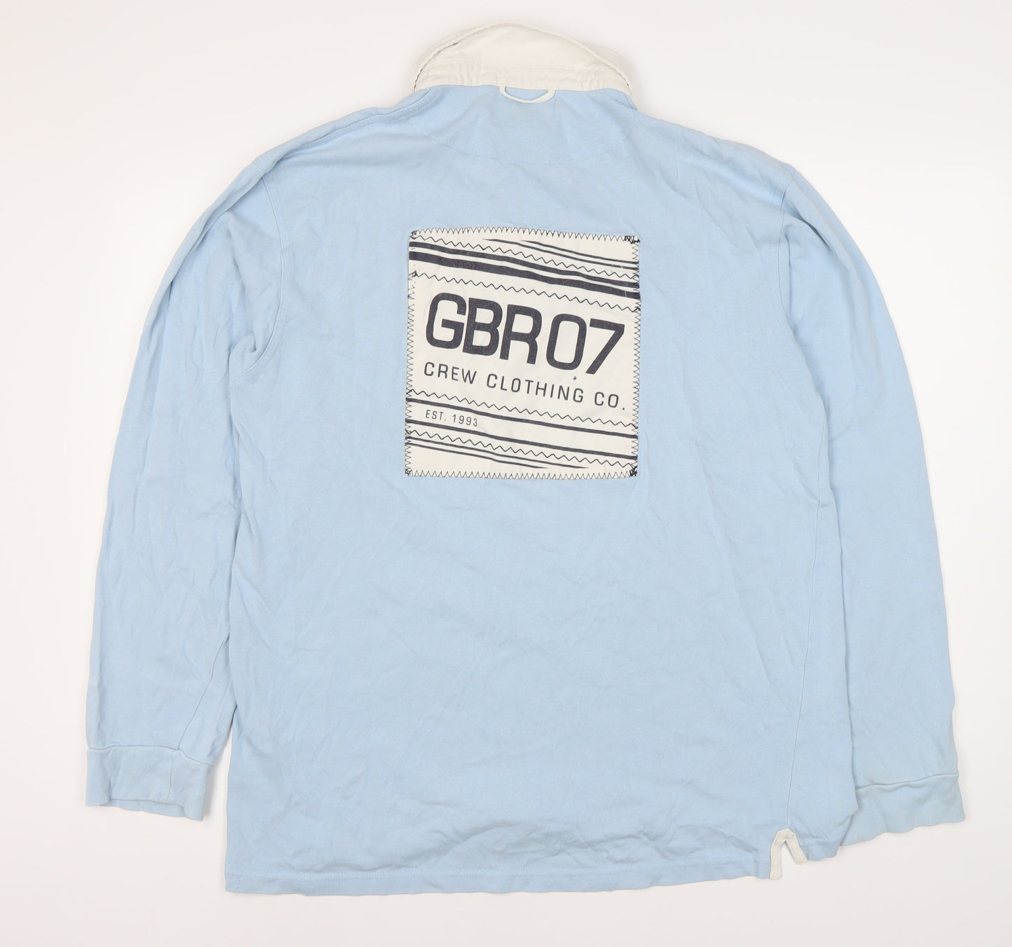 Crew Clothing Co. Men's Blue Long Sleeve Polo