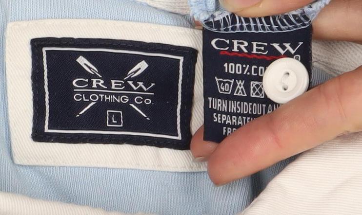 Crew Clothing Co. Men's Blue Long Sleeve Polo