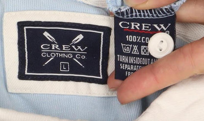 Crew Clothing Co. Men's Blue Long Sleeve Polo