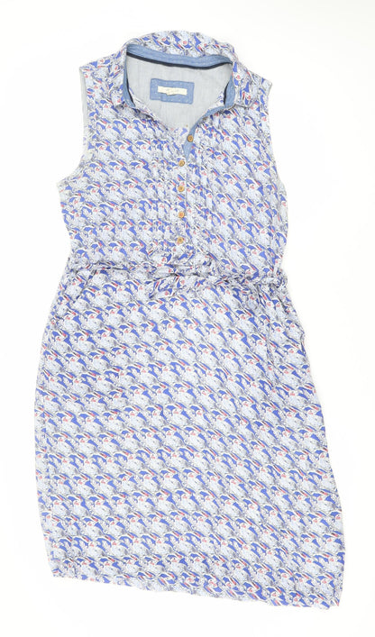 White Stuff Women's Blue Size 12 Dress with Buttons