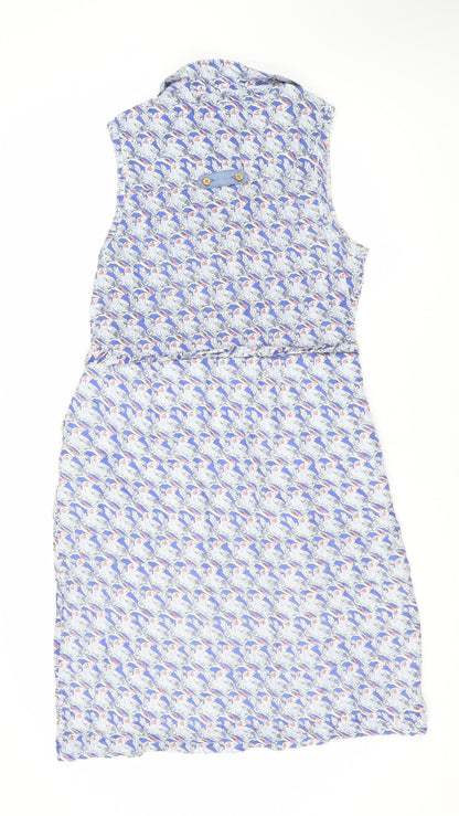 White Stuff Women's Blue Size 12 Dress with Buttons
