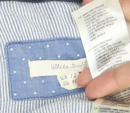 White Stuff Women's Blue Size 12 Dress with Buttons