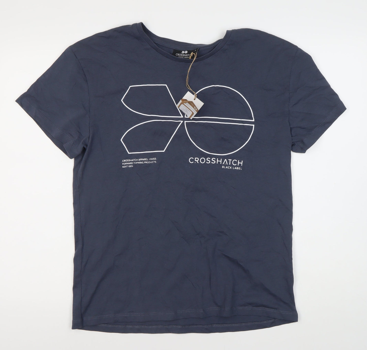 Mens UK Size S Crosshatch Blue  T-Shirt