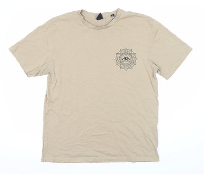 ONLY & SONS Beige Men's S Graphic T-Shirt Short Sleeve