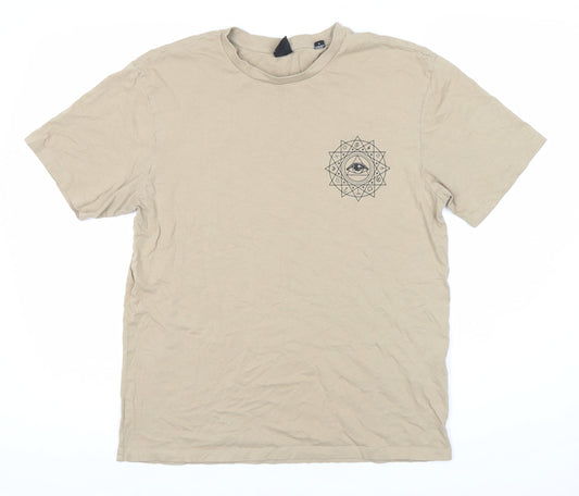 ONLY & SONS Beige Men's S Graphic T-Shirt Short Sleeve