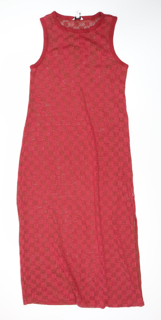 Next Women Red Knit Sleeveless Dress Size 18
