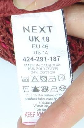 Next Women Red Knit Sleeveless Dress Size 18