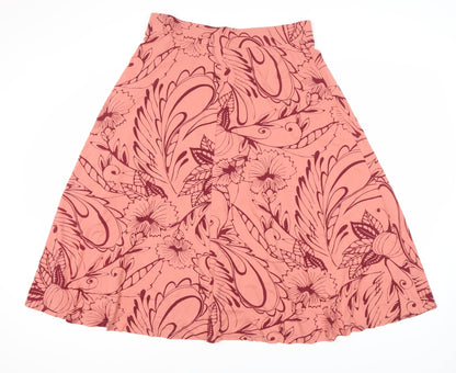 Marks and Spencer Women's Pink Floral A-Line Skirt UK 16