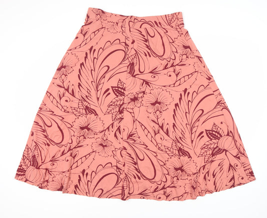 Marks and Spencer Women's Pink Floral A-Line Skirt UK 16
