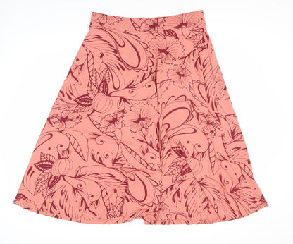 Marks and Spencer Women's Pink Floral A-Line Skirt UK 16