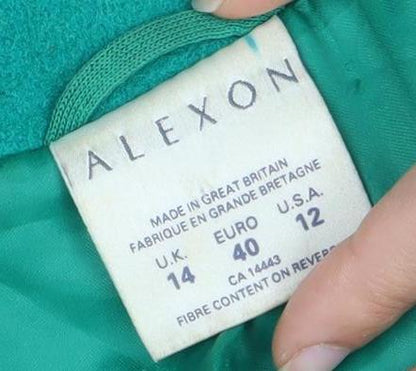 Alexon Women's Green Mid-Length Wool Coat Size 14