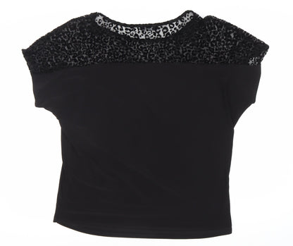 Womens UK Size 18 Wallis Black Basic T-Shirt