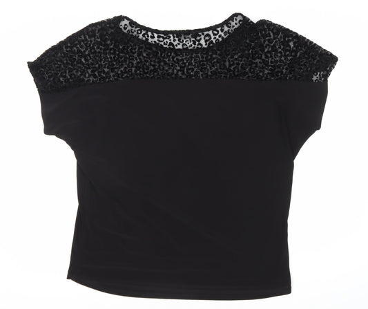 Womens UK Size 18 Wallis Black Basic T-Shirt
