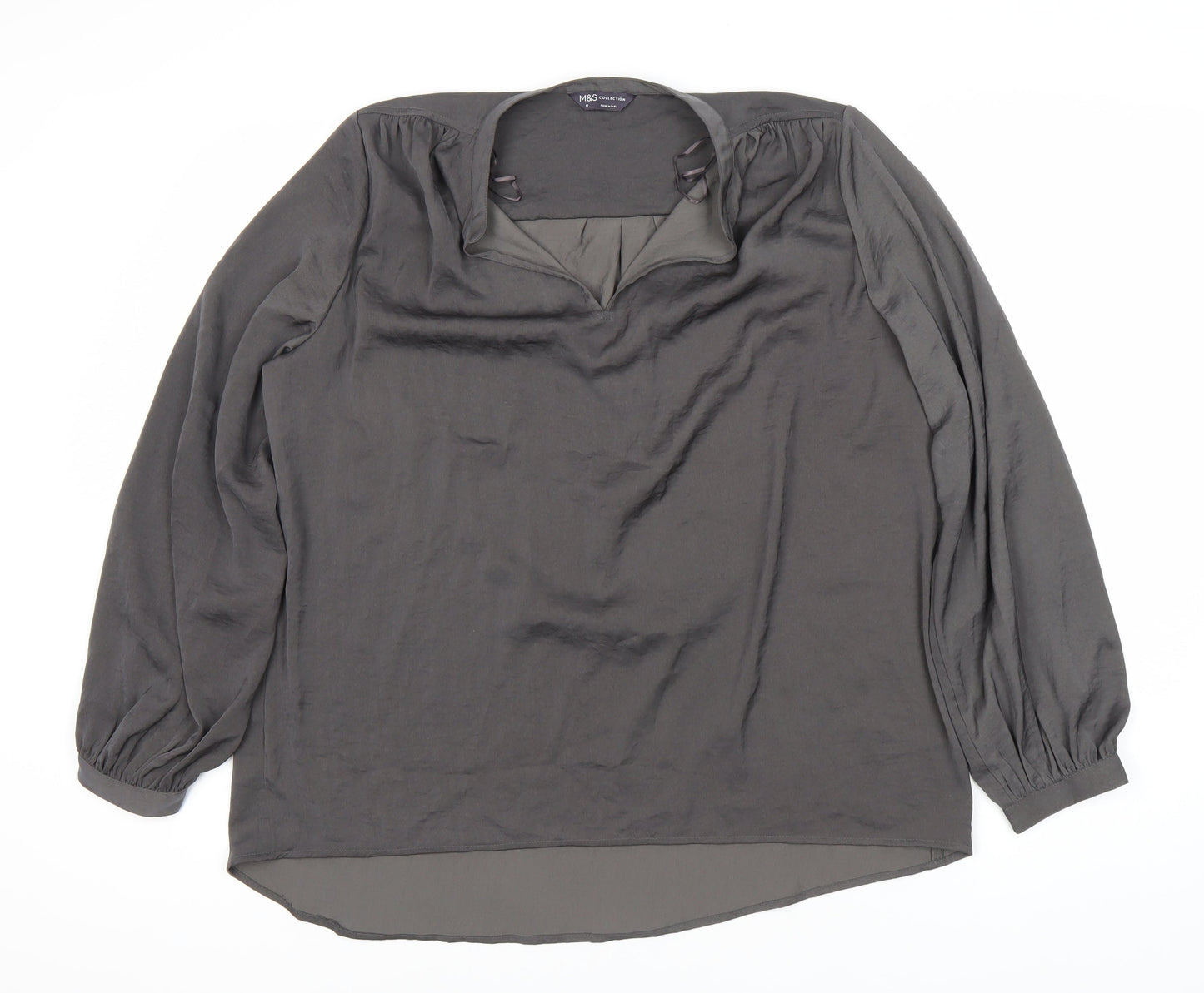 Womens UK Size 14 Marks and Spencer Grey Basic Blouse