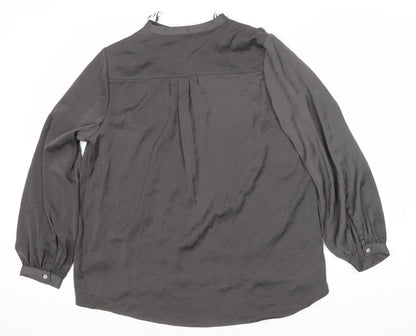 Womens UK Size 14 Marks and Spencer Grey Basic Blouse