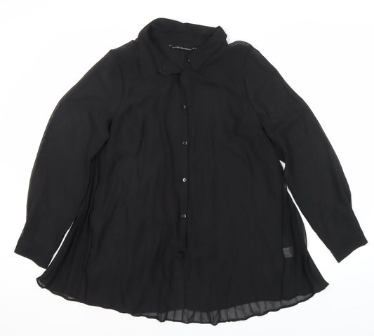 David Emanuel Women's Black Button-Up Blouse Size 12