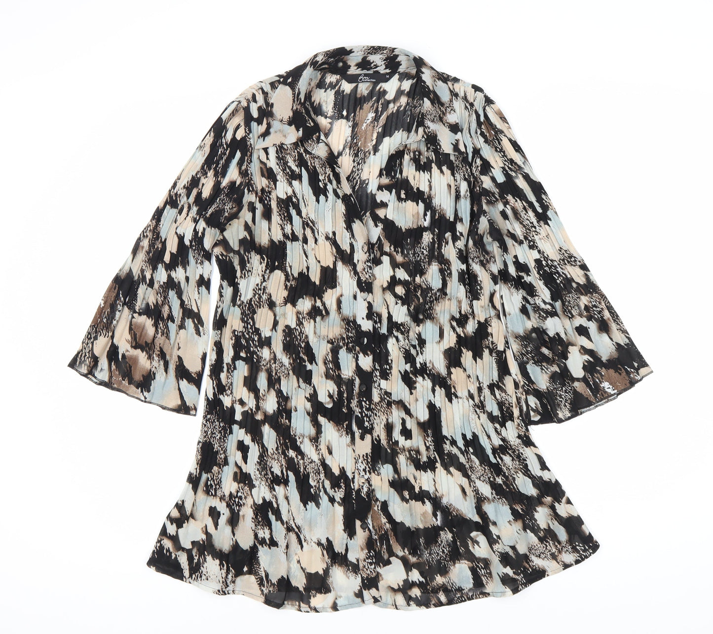 Bm Collection Women's Multicoloured Animal Print Bell Sleeve Dress
