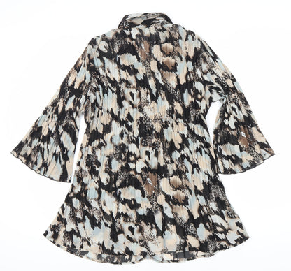 Bm Collection Women's Multicoloured Animal Print Bell Sleeve Dress