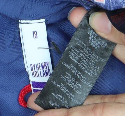 Burberry Women's Blue Fit & Flare Dress Size 18