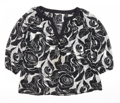 Womens UK Size 12 Per Una Black Tunic Blouse