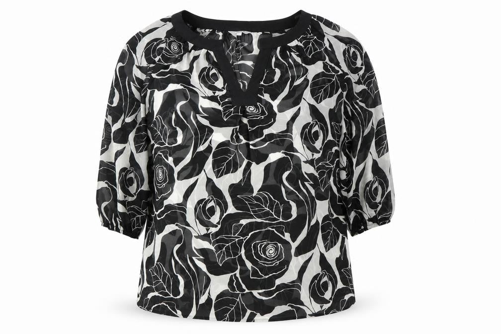 Womens UK Size 12 Per Una Black Tunic Blouse