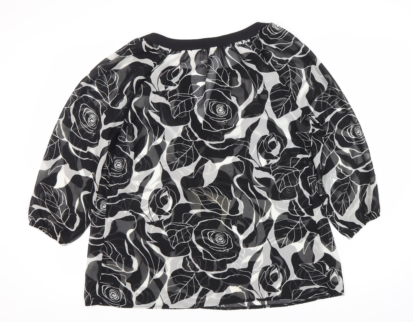 Womens UK Size 12 Per Una Black Tunic Blouse
