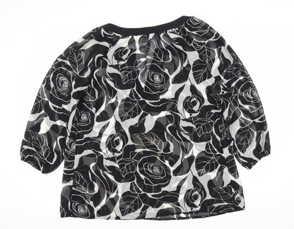 Womens UK Size 12 Per Una Black Tunic Blouse