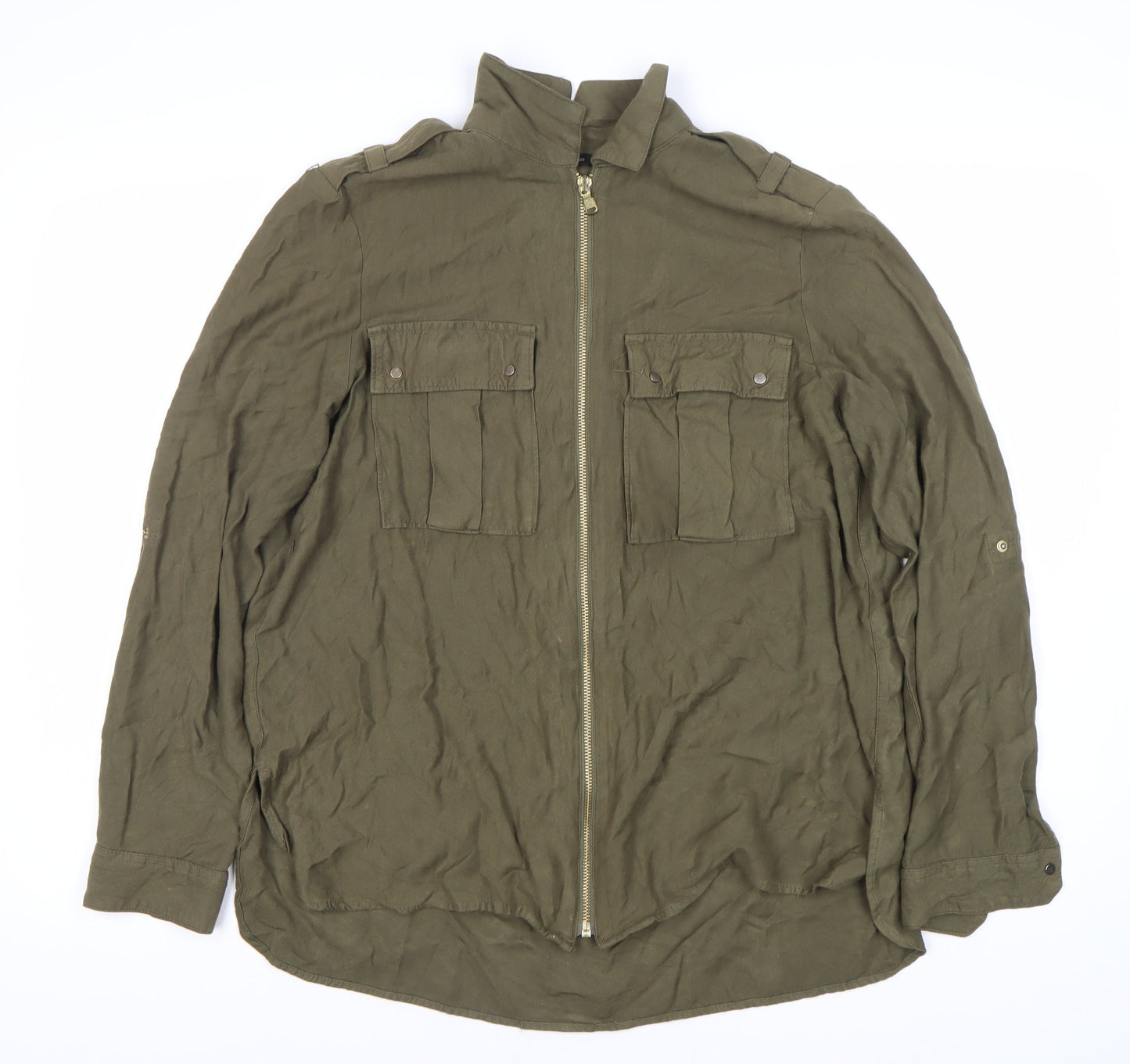 Womens UK Size 12 River Island Green Basic Jacket