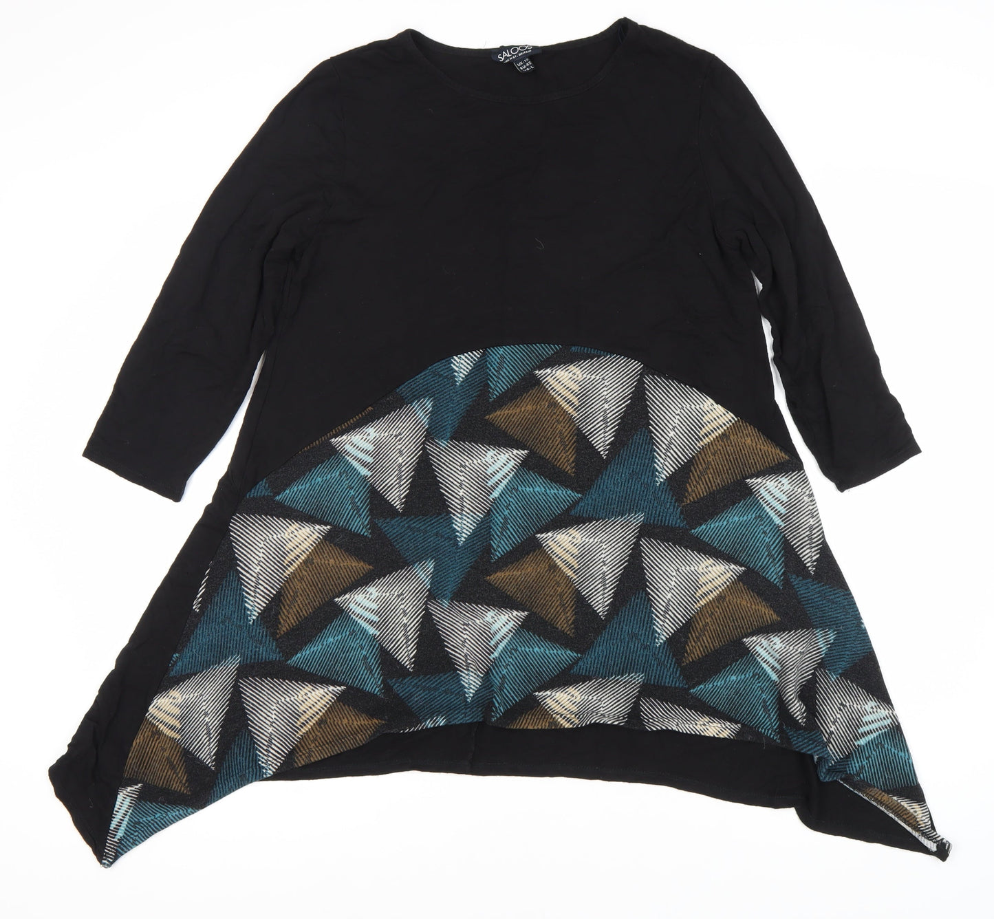 Womens UK Size 14 Saloos Black Tunic Blouse