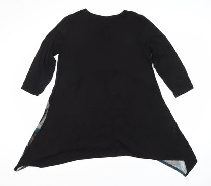 Womens UK Size 14 Saloos Black Tunic Blouse