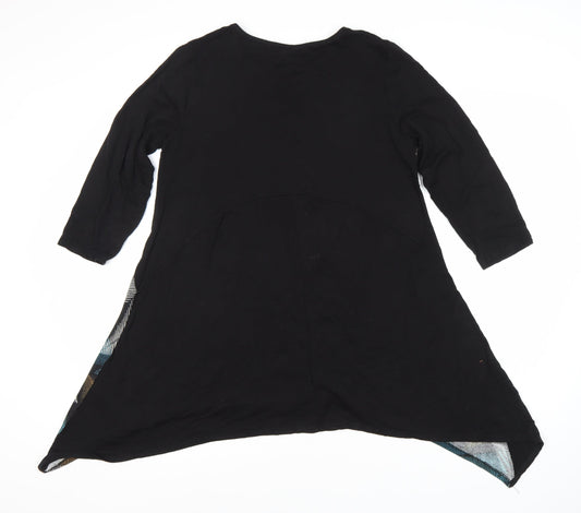 Womens UK Size 14 Saloos Black Tunic Blouse