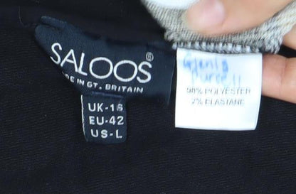 Womens UK Size 14 Saloos Black Tunic Blouse