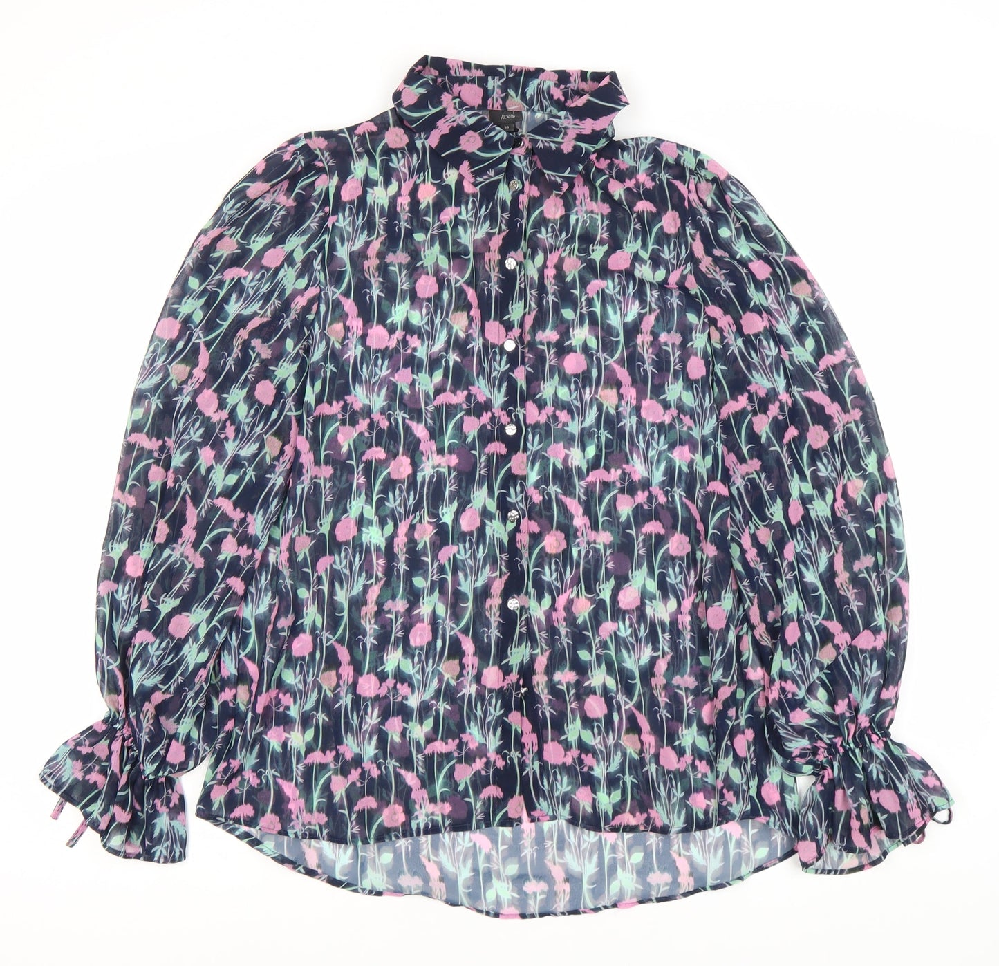 Womens UK Size 10 River Island Multicoloured Basic Blouse