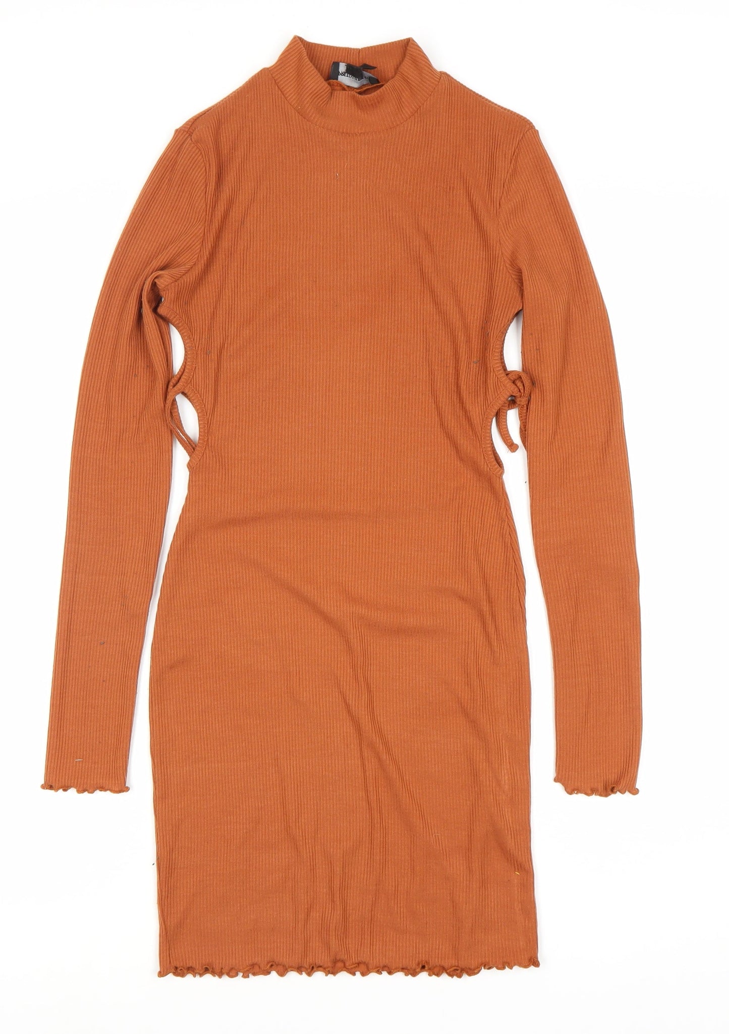 PrettyLittleThing Women's Orange Long Sleeve Dress