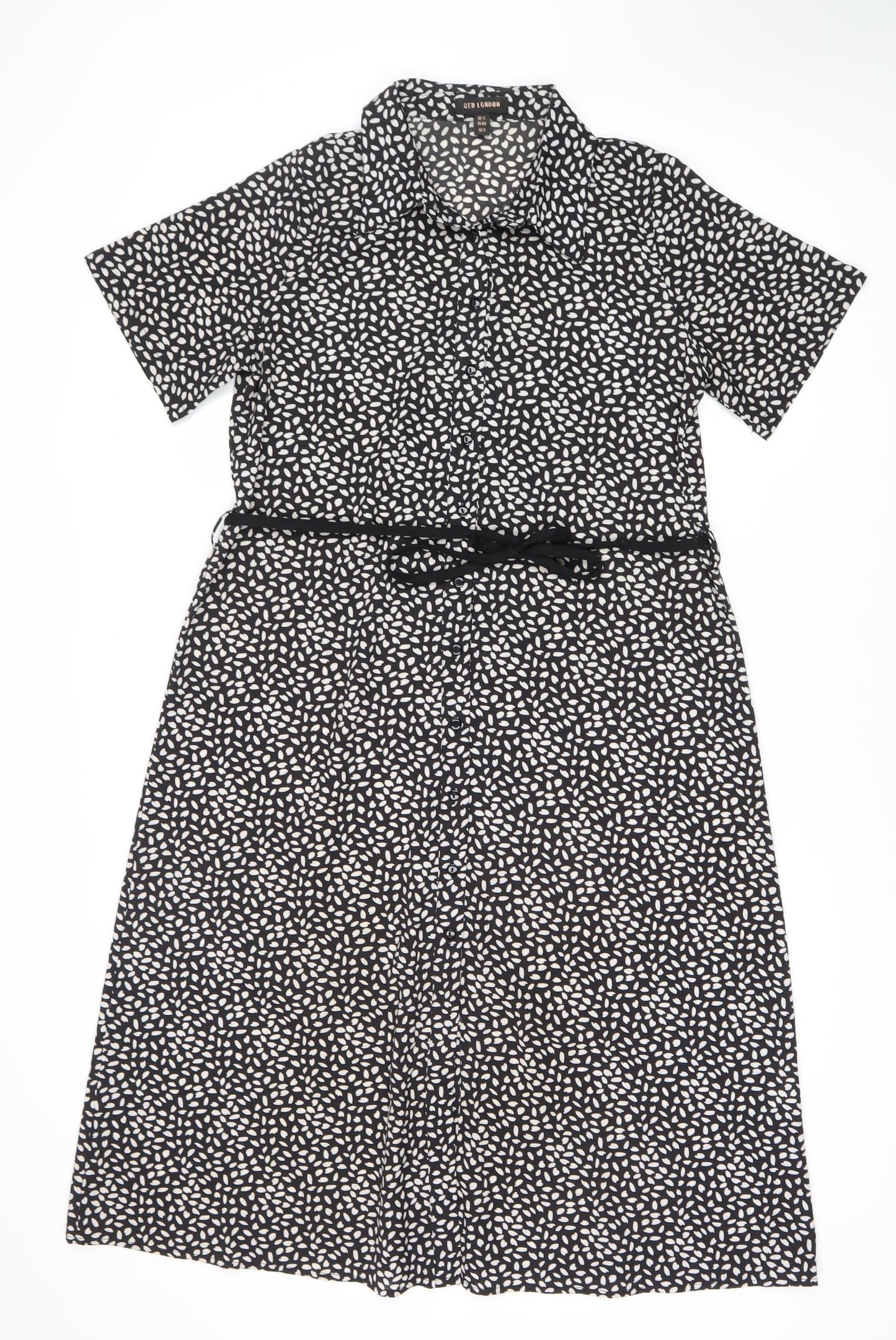 QED London Women's Black Dress Size 12 Animal Print