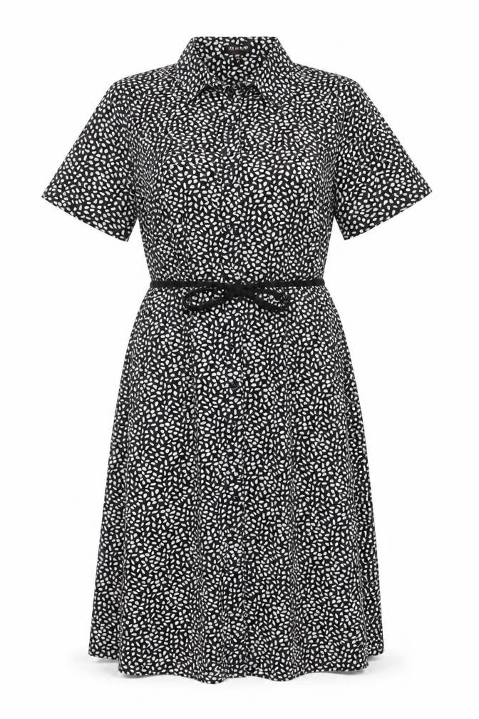 QED London Women's Black Dress Size 12 Animal Print