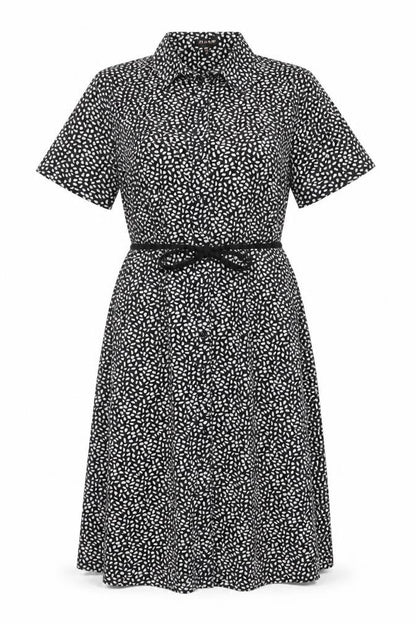 QED London Women's Black Dress Size 12 Animal Print