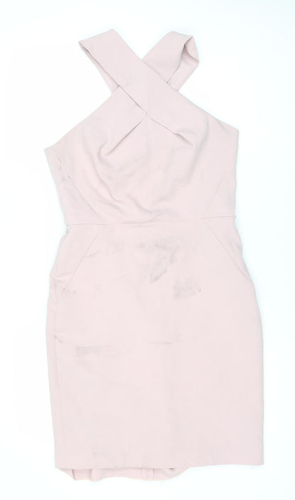 Mango Women's Pink Sleeveless Dress Size 10