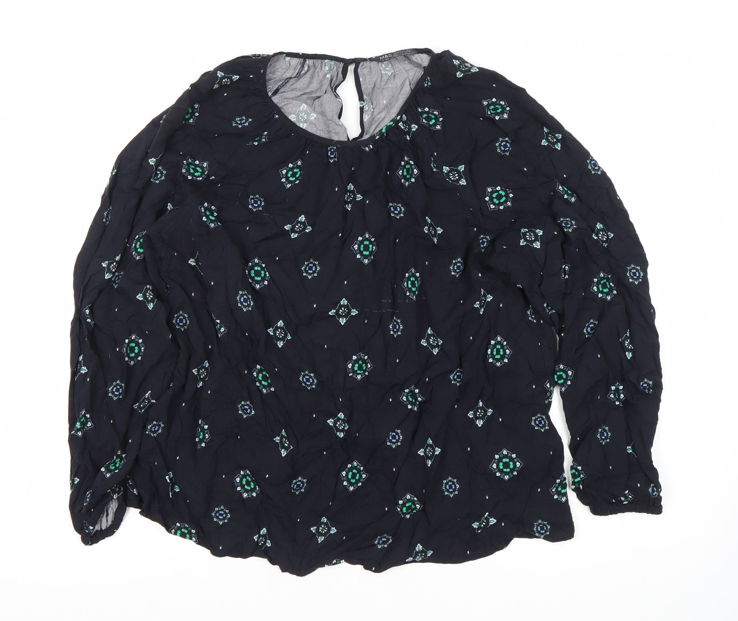 Womens UK Size 10 Marks and Spencer Blue Basic Blouse