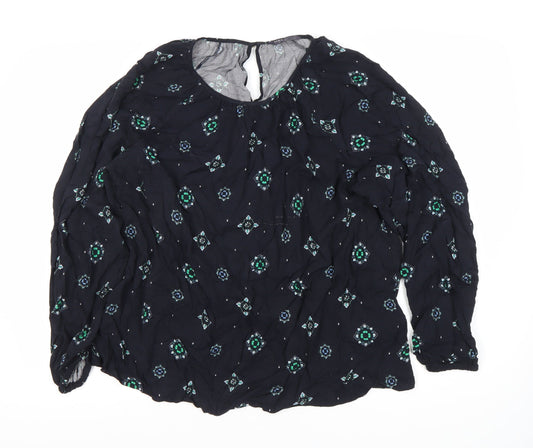 Womens UK Size 10 Marks and Spencer Blue Basic Blouse