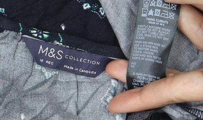 Womens UK Size 10 Marks and Spencer Blue Basic Blouse