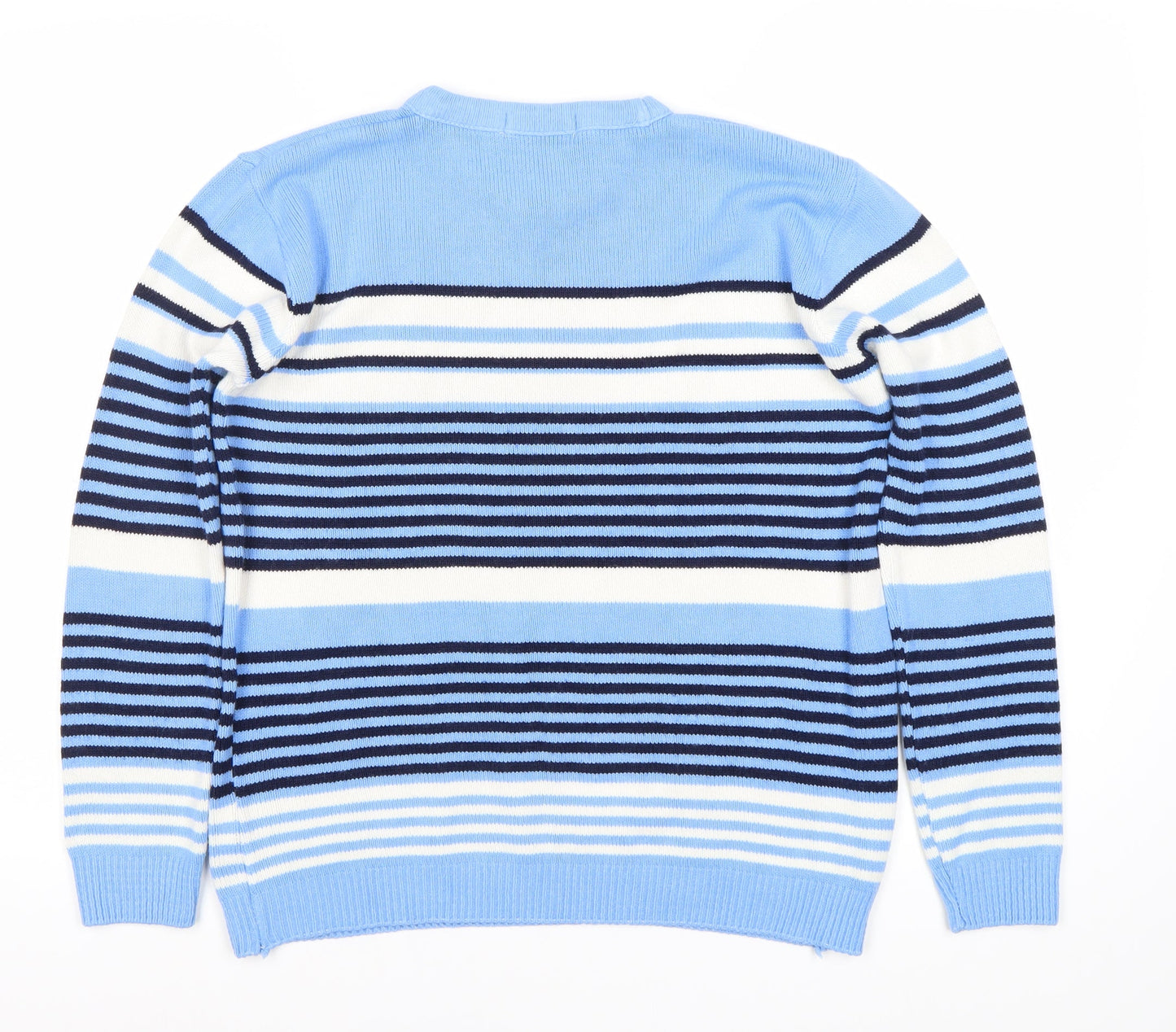 Pier & Helena Women's Blue Striped Pullover Jumper M