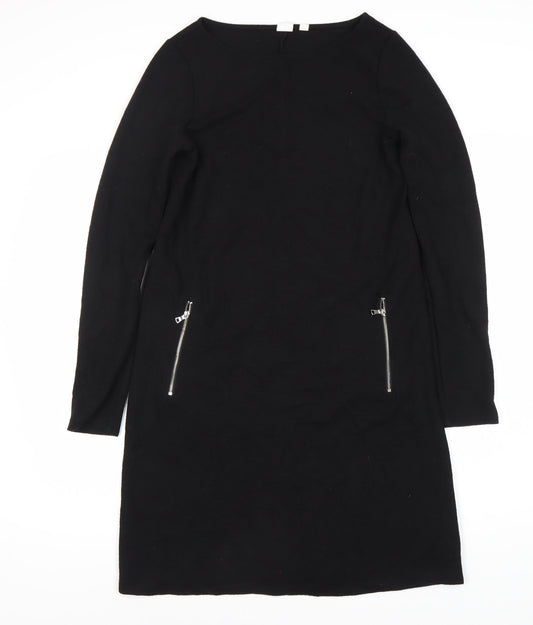 GAP Women's Black Shift Dress, Size S Tall, Long Sleeve