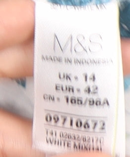 Womens UK Size 14 Marks and Spencer White  Blouse