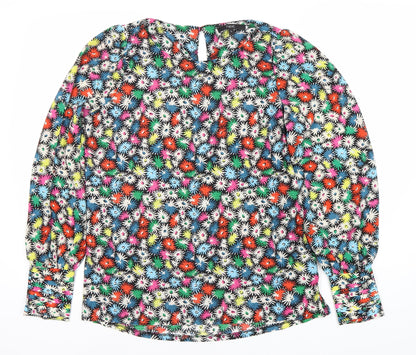 Womens UK Size 12 NEXT Multicoloured Basic Blouse