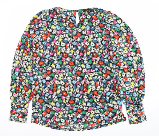 Womens UK Size 12 NEXT Multicoloured Basic Blouse