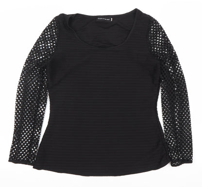 Fancylure Women's Black XL Scoop Neck Blouse