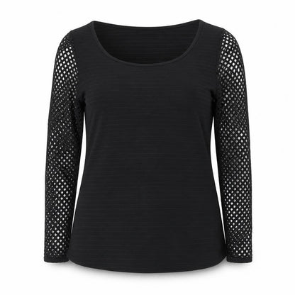 Fancylure Women's Black XL Scoop Neck Blouse