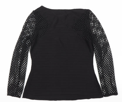 Fancylure Women's Black XL Scoop Neck Blouse