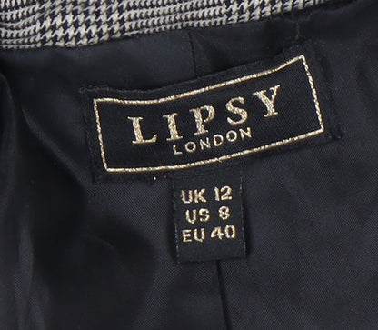 Lipsy Women's Grey Check Blazer Size 12 Workwear